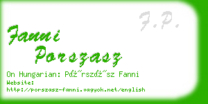 fanni porszasz business card